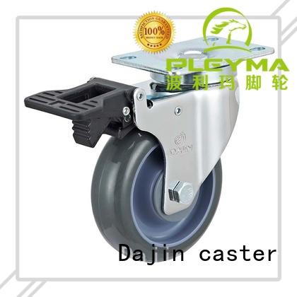 Dajin caster trolleys 5 inch swivel caster with brake non-marking for trolleys