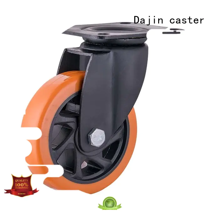 Dajin caster orange heavy duty caster wheels nylon brake
