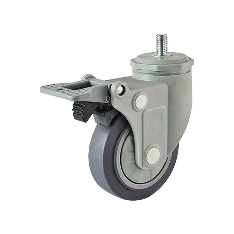 Dajin caster non-marking rubber casters swivel plastic-brake
