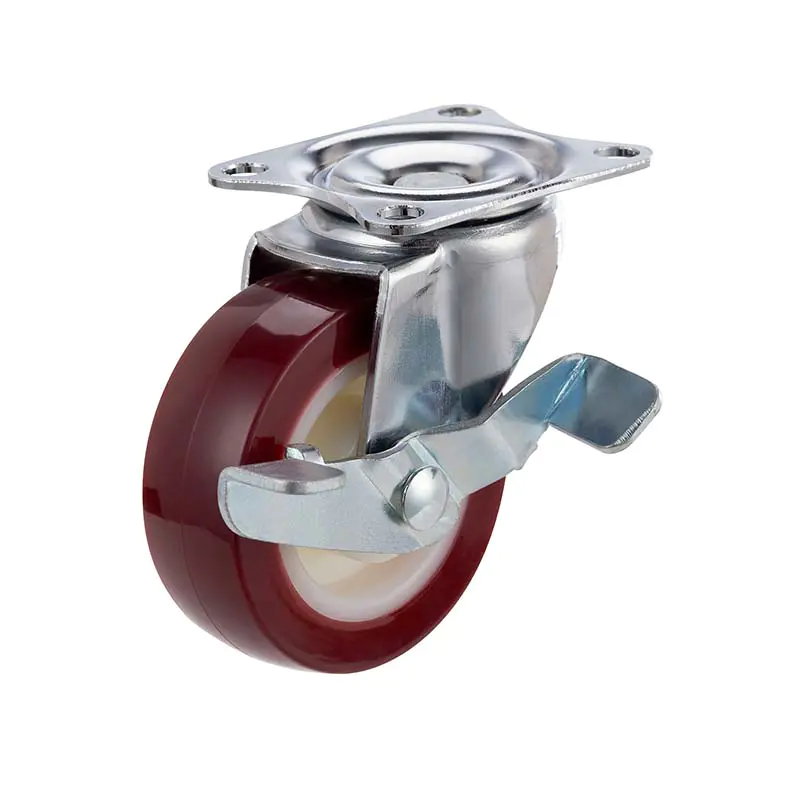 metal pu caster wheel brake for wholesale