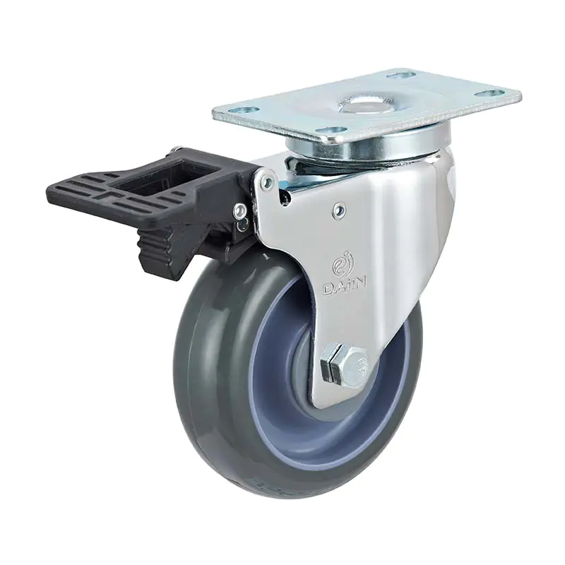 Dajin caster carts 5 inch swivel caster with brake stem for dollies