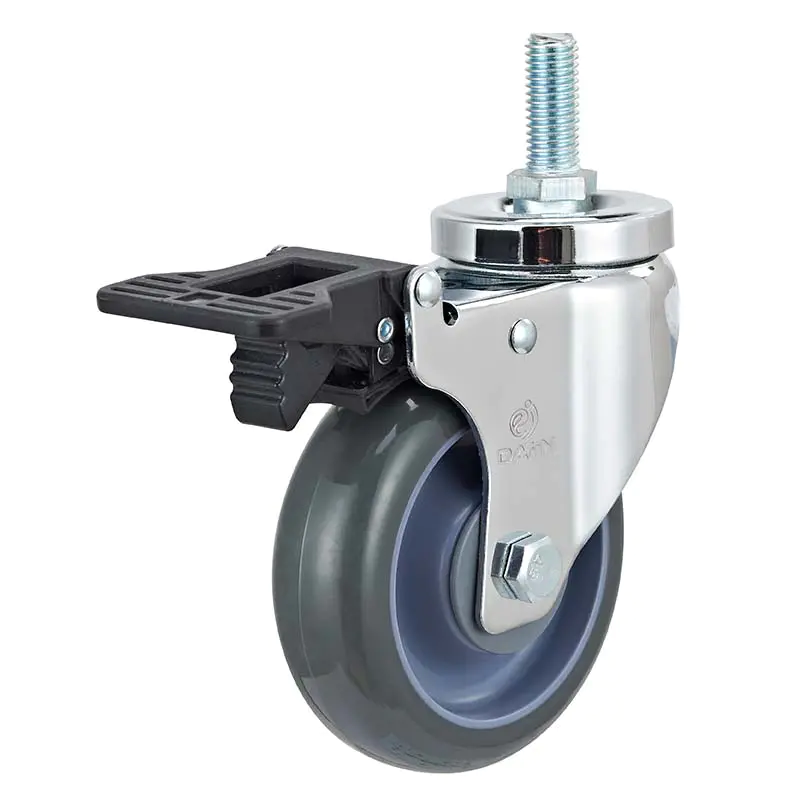 Dajin caster carts 5 inch swivel caster with brake stem for dollies