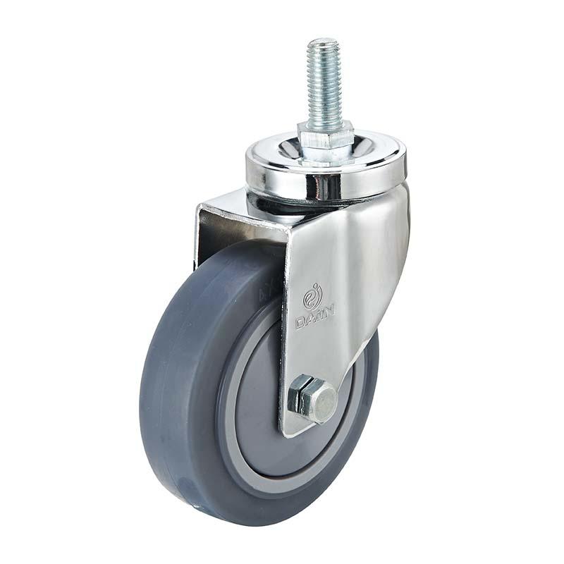 Dajin caster plastic 5 inch swivel caster with brake for dollies-3