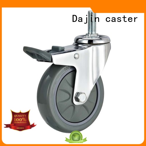 Dajin caster plastic 5 inch swivel caster with brake dollies trolleys