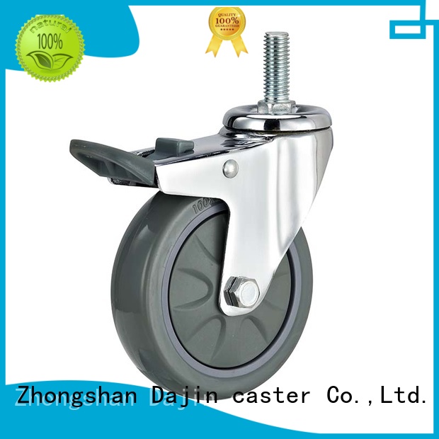 Dajin caster rigid 5 inch swivel caster with brake bearing for dollies