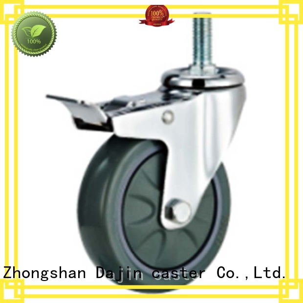Dajin caster capacity 6 inch swivel caster with brake thread for trolleys