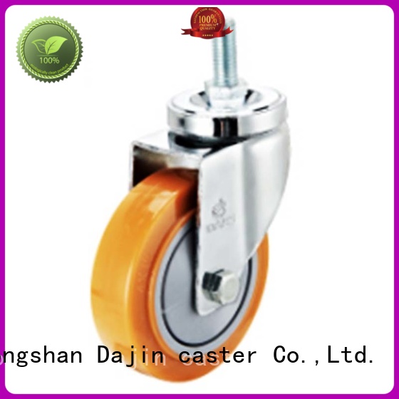 Threaded stem swivel caster for trolleys