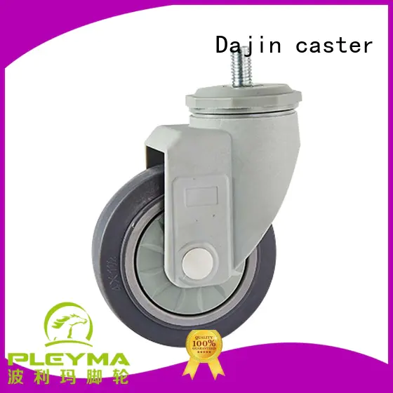 Dajin caster non-marking plastic caster wheels trolleys plastic-brake