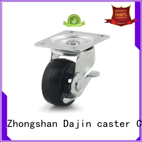 Dajin caster brake pu caster wheel double side wholesale