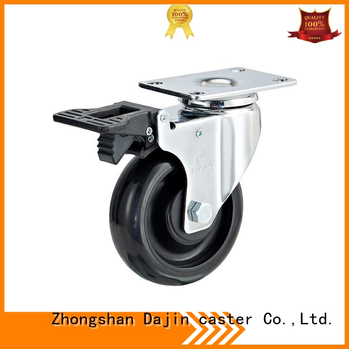4 inch Anti-static black PU caster wheel with total bake