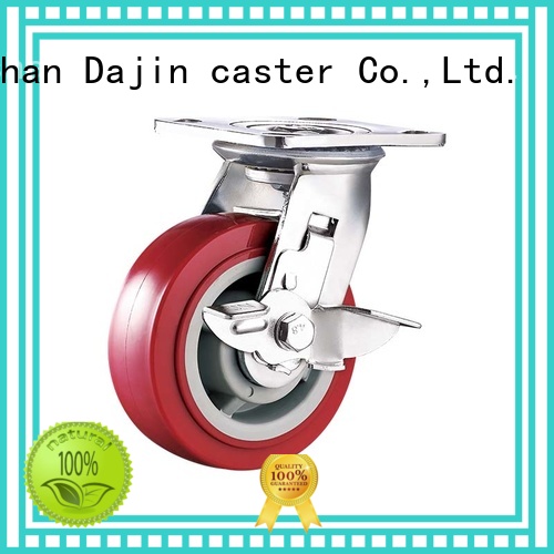 6" Heavy duty PU caster wheel with side brake