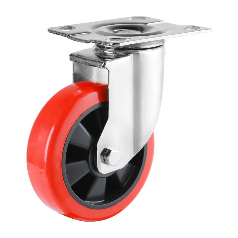 Medium heavy duty PU caster wheel for Roll container warehouse Logistic cargo cart