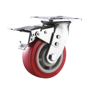 4"/5"/6"/8" industrial heavy duty swivel PU caster wheels wholesale