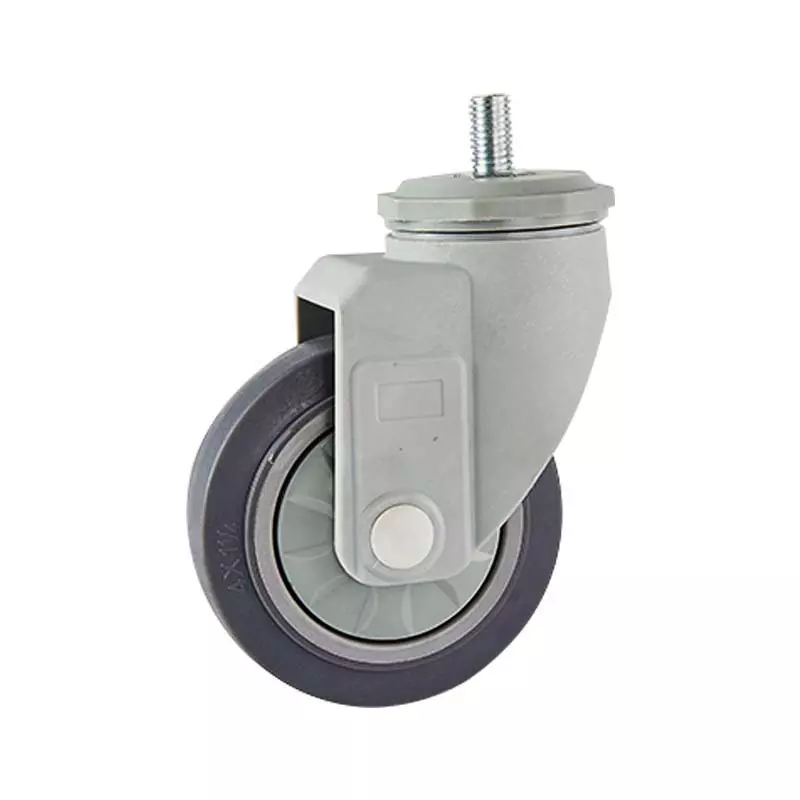 3 4 5 Inch High Strength PA Nylon Yoke High-elastic Thermoplastic Rubber Caster Wheels for Ventilator