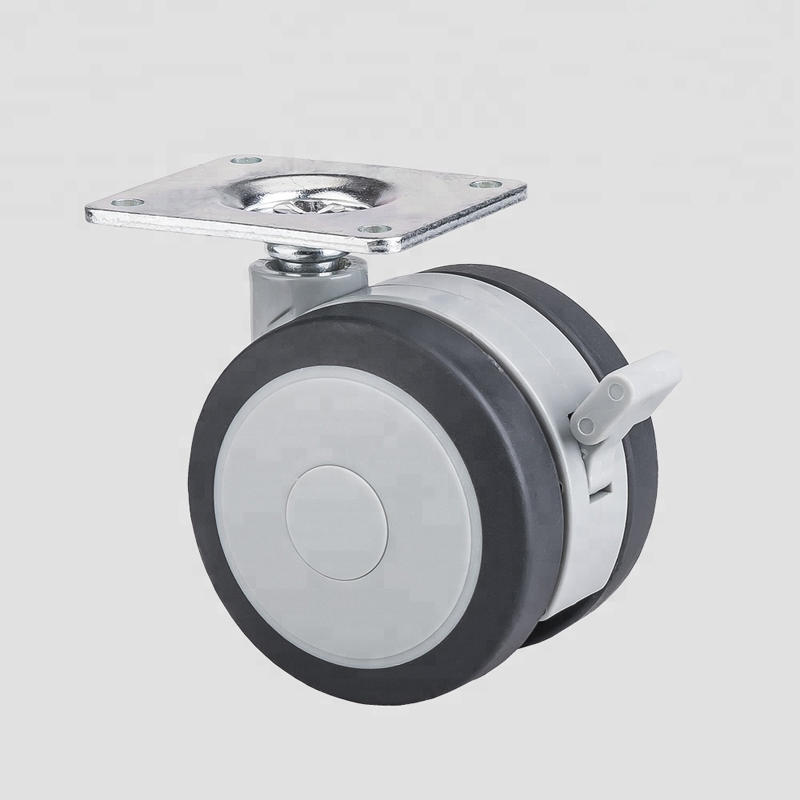 ECO Friendly Top Plate 3 inch TPR Furniture Medical Casters