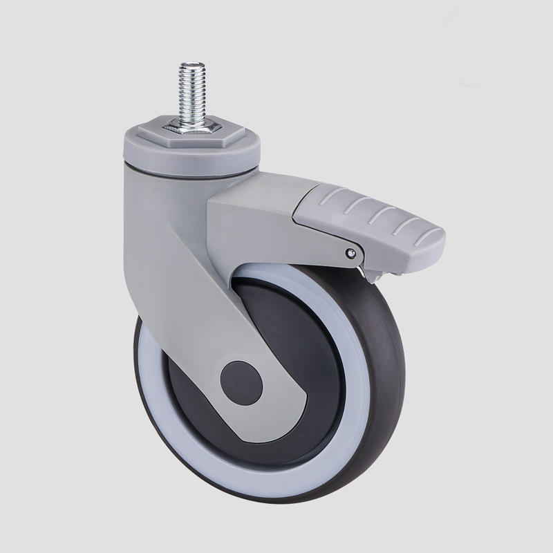 Retractable Single Ball Bearing Soft TPR Medical Caster Wheel