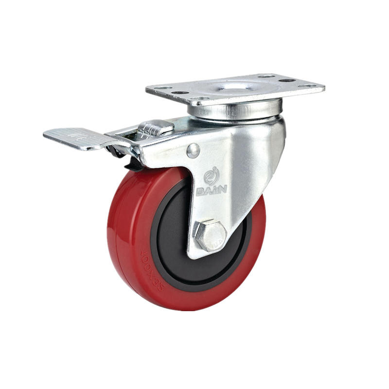 4 inch Swivel PU Industrial Casters with brake and lock