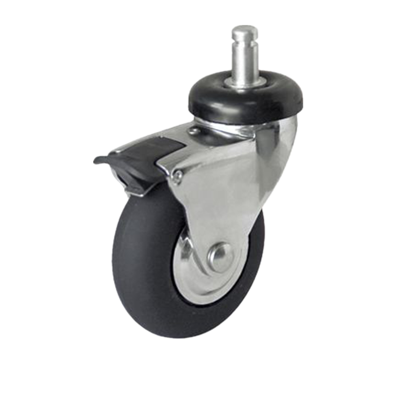 Chrome Plated 2 3 inch Artificial Rubber Caster Wheels