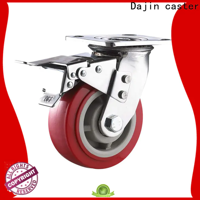 Dajin caster 4 heavy duty swivel casters truck metal brake