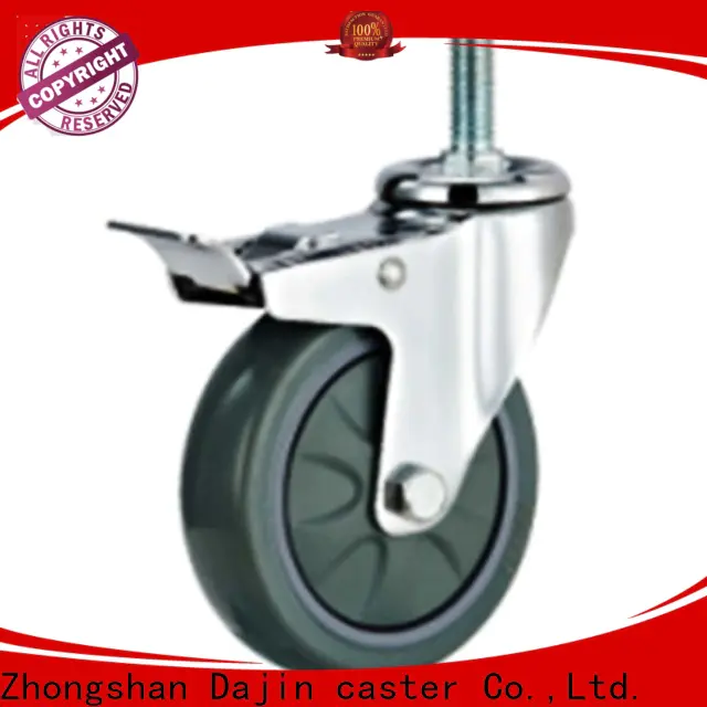 institutional 5 inch swivel caster with brake thread for trolleys