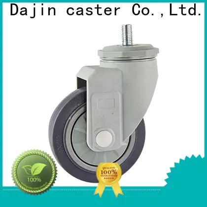 Dajin caster non-marking rubber casters swivel plastic-brake