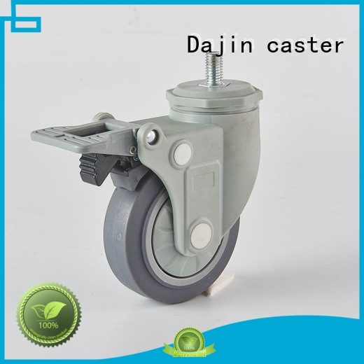 medium rubber casters trolleys metal-brake