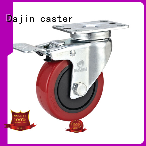 Dajin caster 5 inch swivel caster with brake threaded for trolleys